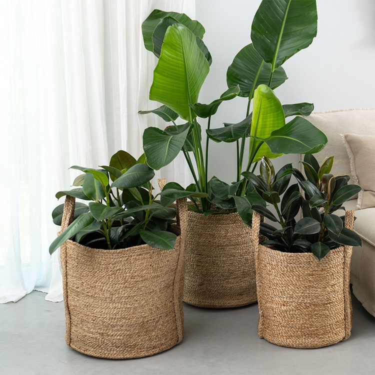 MOYHA Jute Korb klein Natural, 36 cm Durchmesser, 36 cm Höhe, rund