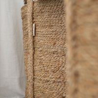MOYHA Runder Jute Korb Natural, Größe 40 x 38 cm, Naturjute