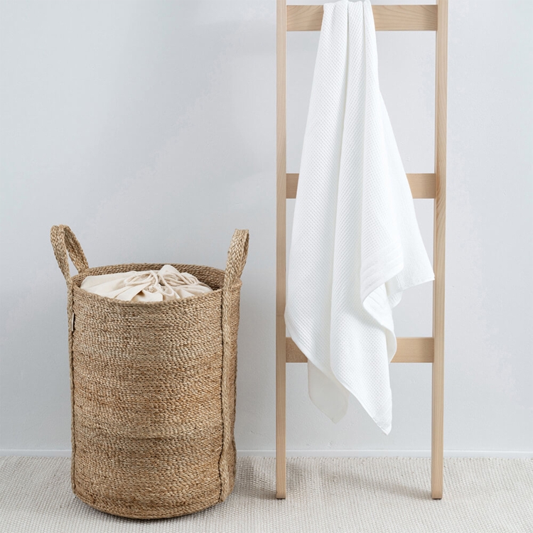 MOYHA Jutekorb rund, hohe Variante, Naturfarbe, 40 cm x 52 cm