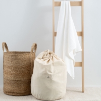 MOYHA Runder Jute Korb hoch Natural, 40 cm Durchmesser, 52 cm Höhe