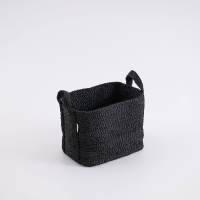 MOYHA rechteckiger Jute Korb klein, Farbe Schwarz, 35x25x28 cm