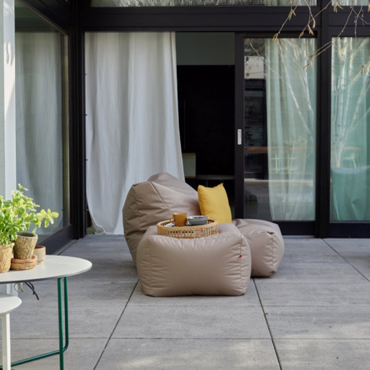 VOX Looz Outdoor Hocker Beige, 60x40x60 cm, im Wohnzimmer