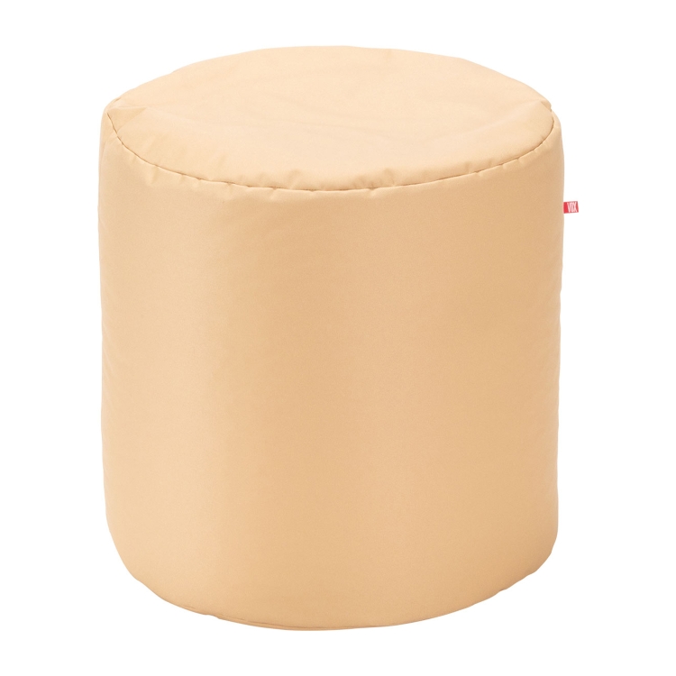 Eleganter VOX Looz Outdoor Pouf klein beige, 50x52 cm, am Pool