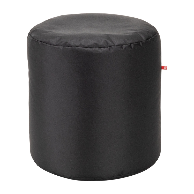 VOX Looz Outdoor Pouf klein Schwarz, 50x52 cm, im Garten