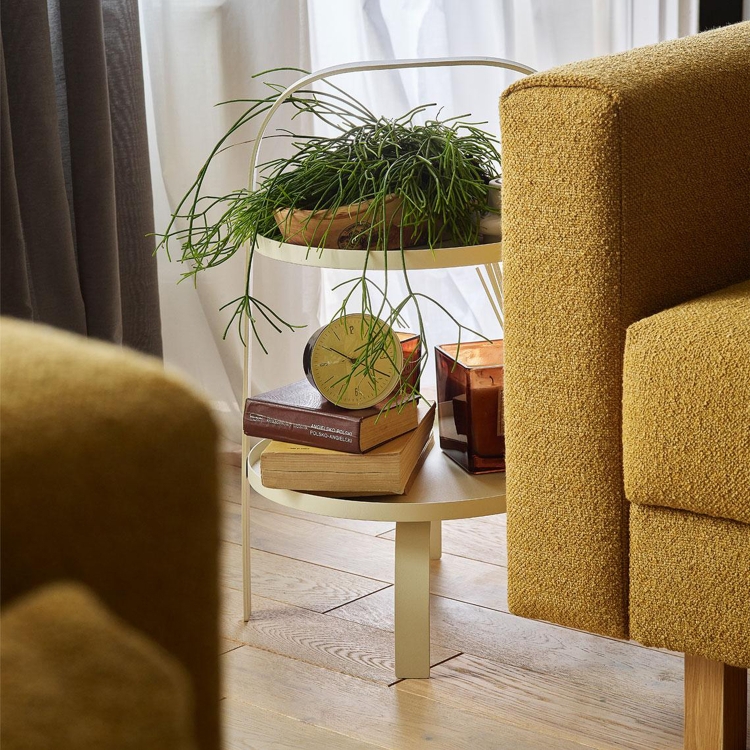 VOX Beistelltisch Outdoor Handy, Beige, 45x50 cm, neben Loungesessel