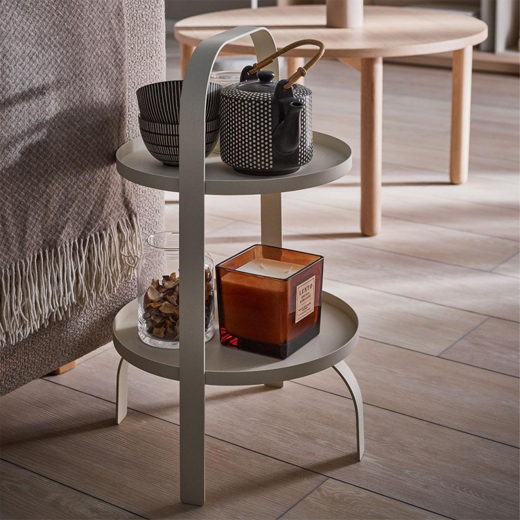 VOX Beistelltisch Outdoor Handy, Beige, 45x50 cm, bei Sonnenuntergang