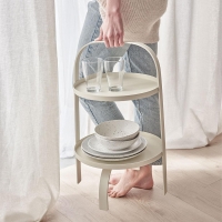 VOX Beistelltisch Outdoor Handy, Beige, 45x50 cm, auf Terrasse