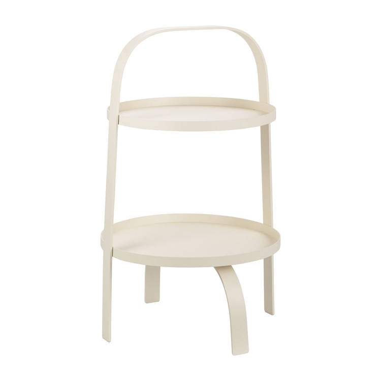 VOX Beistelltisch Outdoor Handy mit Griff, Beige, 45x50 cm,