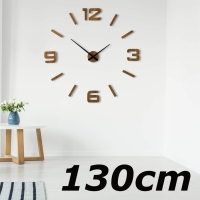 Großformatige 3D Wanduhr XXL Eiche Natur 130 cm mit minimalistischem Design und umweltfreundlicher Holzbehandlung