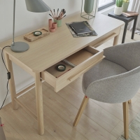 VOX OMM Schminktisch, helles Eichenholz, 120 x 75 cm, stilvolles Design