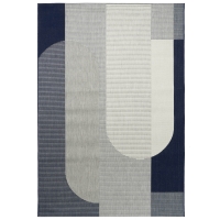 Carpet Decor In- & Outdoor-Teppich Madera, Polypropylen, Blau-Grau-Weiß, Größe 160x230 cm