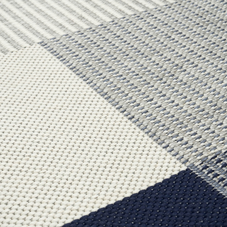 Carpet Decor Teppich Madera aus Polypropylen, grafisches Muster in Blau-Grau, Größe 200x290 cm