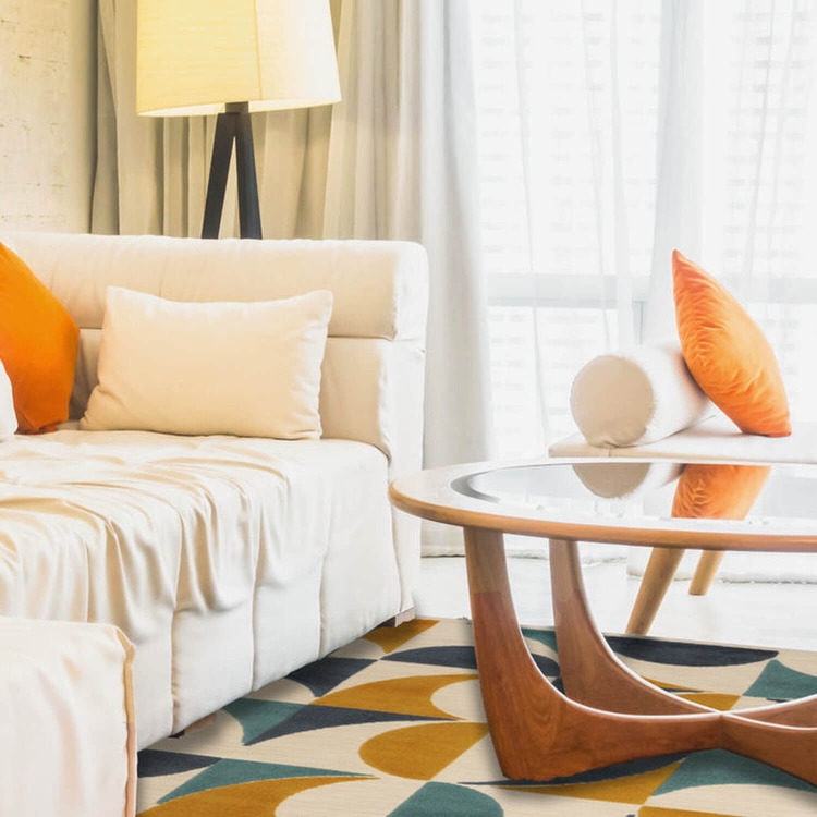 Bunter In- & Outdoor-Teppich Verano, Material Polypropylen, Design in Türkis und Ocker, Größe 160x230 cm