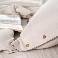 Moyha Dream Deckenbezug, Jersey, Beige, Holzknöpfe