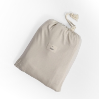 Moyha Bettwäsche-Set Dream, Jersey in Beige mit Holzknöpfen im Stoffbeutel