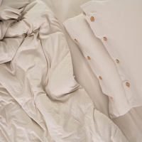 Moyha Jersey-Bettwäsche Dream Beige mit Holzknöpfen