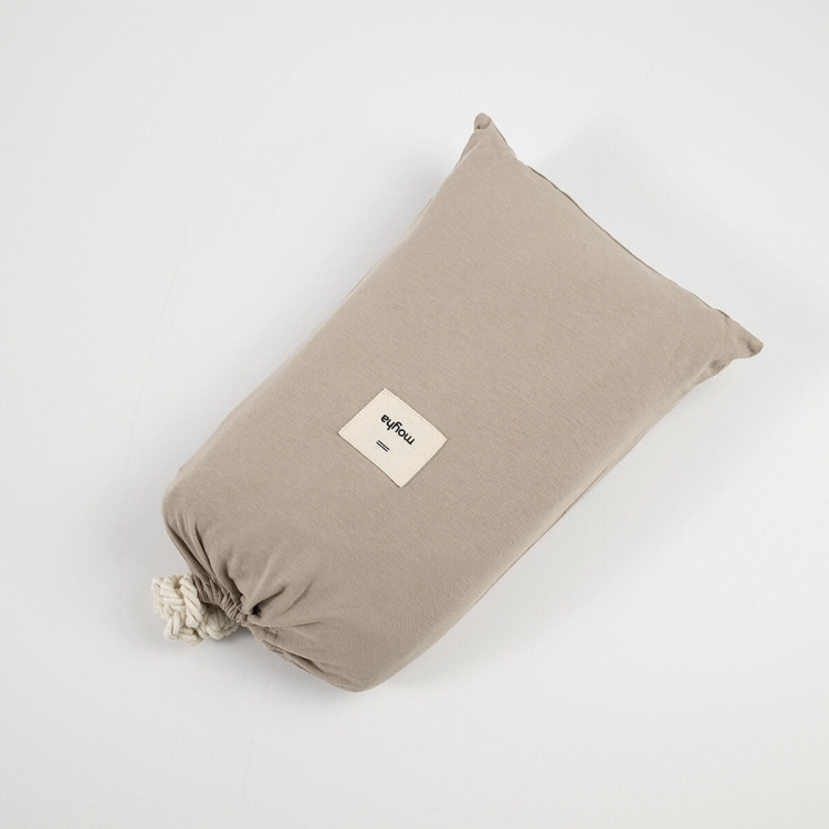 Moyha Jersey Spannbettlaken Dream, Farbe Grau-Beige, mit Rundumgummi im Stoffbeutel