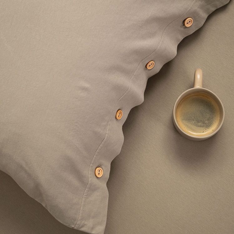 Spannbettlaken Moyha Dream, Jersey-Material, Grau-Beige, rundum Gummizug