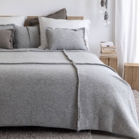 Moyha Well Dekokissen, hellgrau, 60x40, 90% Schurwolle – kombinierbar mit Wave Tagesdecken