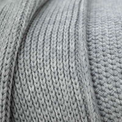 Moyha Tagesdecke Woolly, Strick, grau, weiche Haptik 2