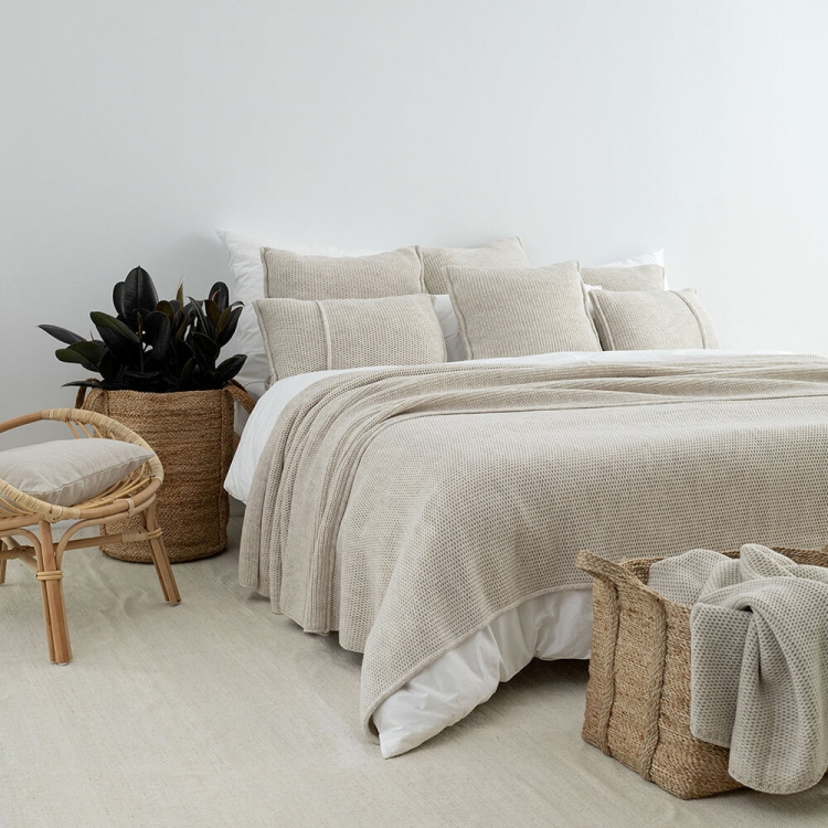 Moyha Dreamy Couchkissen, Grobstrick in Beige, 60x40 cm