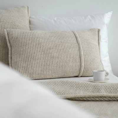 Moyha Dreamy Dekokissen, Grobstrick, beige, 60x40 cm