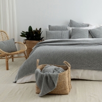 Moyha Dreamy Kissen, Grobstrick in Grau, 60x40 cm