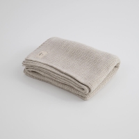 Moyha Soft Nap Strick-Plaid aus Grobstrick, beige, 130x180 cm