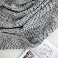 Moyha Soft Nap Decke, Grobstrick in Grau, Format 130x180 cm