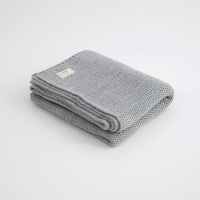 Moyha Soft Nap Wohndecke grau, Material Grobstrick/Strick, 130x180