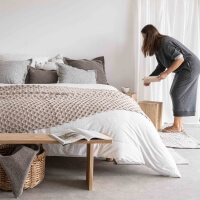 Moyha Wolldecke Cosy beige Struktur