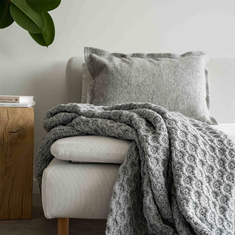 Moyha Wollplaid Cosy grau