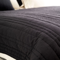 Moyha gesteppte Tagesdecke Dunkelgrau Anthrazit, 100% Baumwolle mit Polyestervlies-Füllung