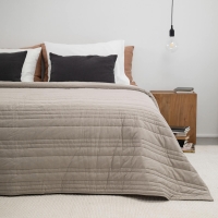 Moyha gesteppte Tagesdecke in Grau-Beige/Taupe, Oberstoff 100% Baumwolle, Füllung Polyestervlies