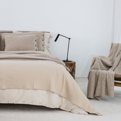 Moyha Classic Premium Dekokissen, Beige, aus 80% Schurwolle, 60x40 cm 2