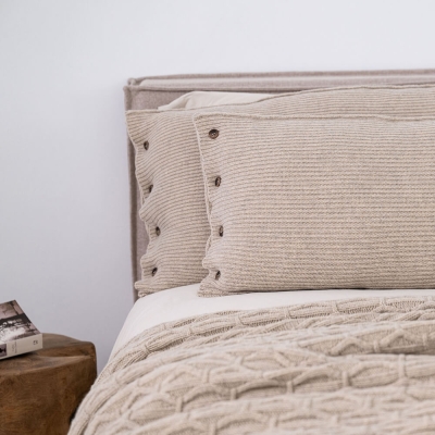 Moyha Classic Premium Dekokissen, Beige, aus 80% Schurwolle, 60x40 cm