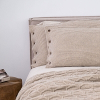 Moyha Classic Premium Dekokissen, Beige, aus 80% Schurwolle, 60x40 cm