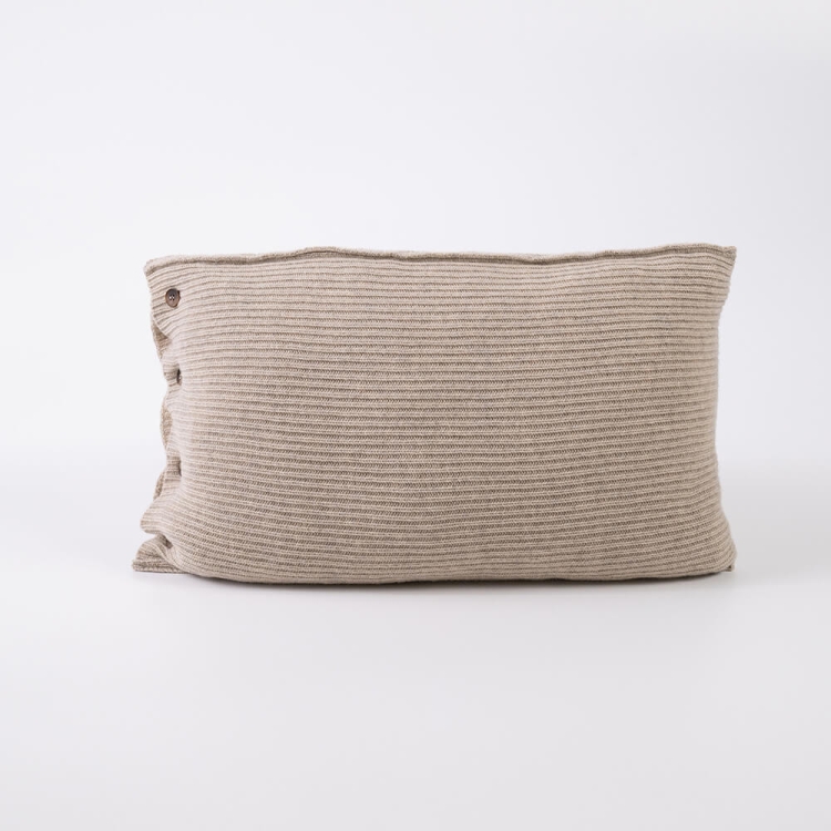 Moyha Classic Premium Kissenhülle, Beige, 80% Schurwolle, 60x40 cm