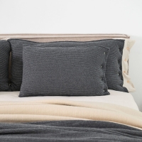 Moyha Classic Premium Zierkissen 60x40, dunkelgrau Graphit, 80% Schurwolle