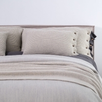 Moyha Classic Premium Kissenhülle, hellgrau Creamy, 80% Schurwolle, Format 60x40 cm