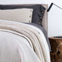 Classic Premium Wolldecke hellgrau Creamy