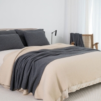 Moyha Classic Premium Wolldecke, dunkelgrau Graphit, aus 80% Schurwolle