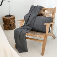 Moyha Classic Premium Wolldecke aus 80% Schurwolle, Farbe dunkelgrau Graphit