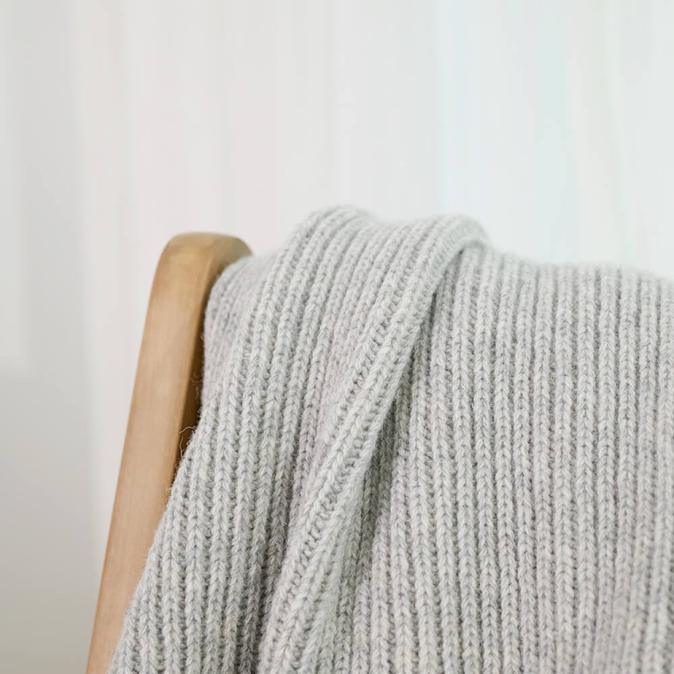 Moyha Classic Premium Wolldecke Grau, aus 80% Schurwolle