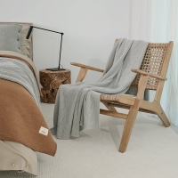 Moyha Classic Premium Wolldecke, grauer Ton, gefertigt aus 80% Schurwolle