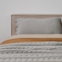 Moyha Zopfmuster Strickdecke Grau, Material 80% Schurwolle