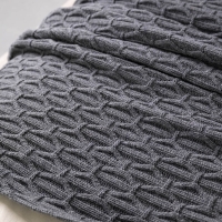 Moyha Luxury Woll-Plaid dunkelgrau Graphit, gestrickt, 80% Schurwolle