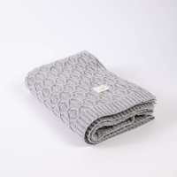 Moyha Luxury Woll-Plaid Grau, gestrickte Qualität, 80% Schurwolle