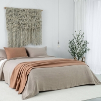 Moyha Baumwolle Tagesdecke Beige, 100% Baumwolle – leichte Struktur