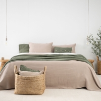 Moyha Baumwolle Tagesdecke Beige – reines Material: 100% Baumwolle